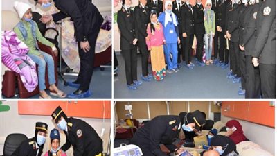 بمناسبة عيد الشرطة .. طلبة وطالبات كلية الشرطة فى زيارة للمعهد القومى للأورام