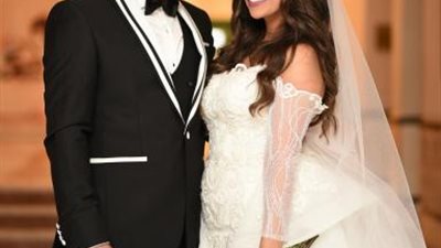 حبيبتي وبنتي وزوجتي.. محمد دياب يتغزل في زوجته بصورة من حفل زفافهما