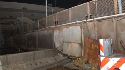 محافظ القليوبية يكشف تفاصيل حادث سقوط كوبرى مشاة الثلاجة على طريق الإسكندرية الزراعى