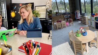 أبرزهن ريز ويذرسبون وكريسى تيجان.. نجمات هوليوود حولن منازلهن لمدرسة من أجل أطفالهن