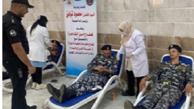 شاهد بالصور .. حملة للتبرع بالدم بمديرية أمن القاهرة