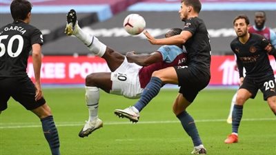 التعادل الإيجابي يحسم مباراة مانشستر سيتي ووست هام يونايتد