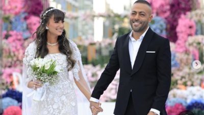 أول تعليق لنانسي نور على زواجها من تامر عاشور: سعيد الحظ