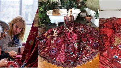 استغرق 10 سنوات وشاركت في تطريزه 202 سيدة حول العالم.. معلومات لا تعرفها عن مشروع الفستان الأحمر