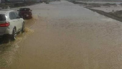 إغلاق طريق نويبع اتجاه سانت كاترين بسبب الأمطار الغزيرة