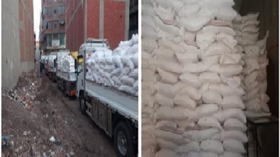 بالصور.. ضبط 50 طن من السكر داخل مخزن بدون ترخيص بالدقهلية