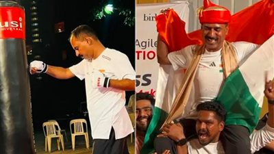 هندي يحطم الرقم القياسي العالمي بماراثون لكم كيس الملاكمة لمدة 55 ساعة