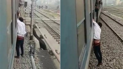 فيديو.. لص حاول سرقة هاتف محمول من نافذة قطار فتلقى درسًا سيتذكره طوال حياته