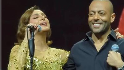 تامر عاشور يروج لحفله الغنائى الجديد مع أنغام