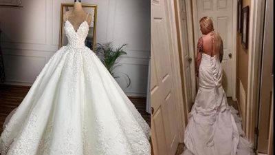 «دى أخرة الـ أون لاين».. صدمة كبرى لعروس بعد شرائها فستان زفاف غير مطابق للمواصفات