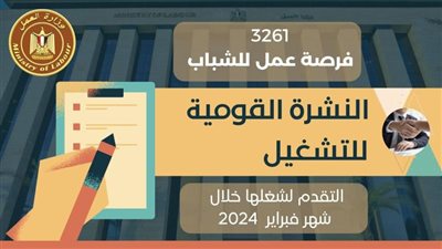 وزارة العمل تعلن 3261 فرصة عمل في 38 شركة خاصة  بـ13 محافظة