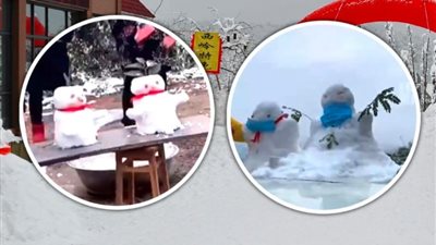 شاهد.. تساقط الثلوج في الصين يوفّر فرص عمل غير متوقعة للقرويين