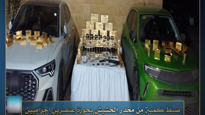 ضبط 160 كيلو حشيش بحوزة عنصرين إجراميين في القاهرة والقليوبية