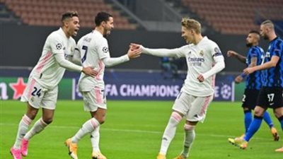 ريال مدريد يتقدم على إنتر ميلان بهدف في الشوط الأول