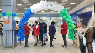 صور.. مطار شرم الشيخ يحتفل بوصول أولى رحلات شركة أير كايرو القادمة من اوزبكستان