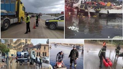 رجال االشــرطة يواصلون مساعدة المواطنين لمواجهة موجة الطقس السيئ