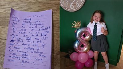 طلبت من بابا نويل عودة العالم إلى طبيعته.. حكاية رسالة طفلة أشعلت السوشيال ميديا