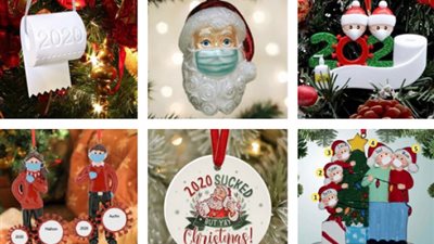 بالمناديل والكمامات.. تعرف على أحدث تقاليع زينة شجرة الكريسماس 2021
