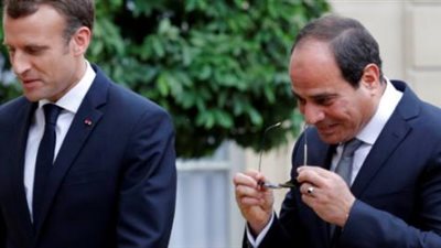 بدء مباحثات السيسي وماكرون بقصر الإليزيه