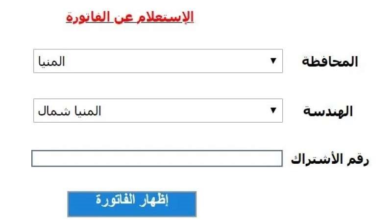 الاستعلام على فاتورة