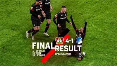 ليفركوزن يضرب هوفنهايم برباعية وينتزع صدارة البوندسليجا