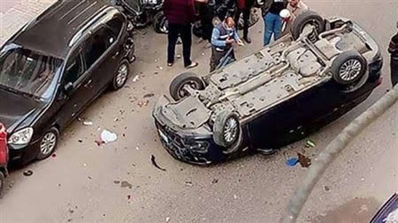 حادثة انقلاب سيارة