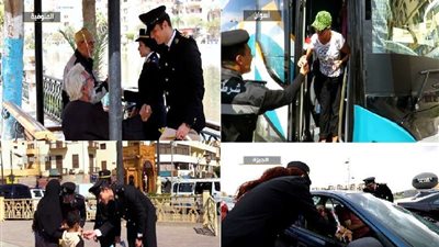 رجال الشرطة يشاركون المواطنين الإحتفال بالعيد وتوزيع الهدايا عليهم