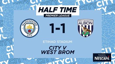 وست بروميتش يجبر مانشستر سيتي على التعادل (1_1) في الشوط الأول