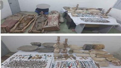 ضبط 1118 قطعة أثرية وتوابيت فى أسيوط