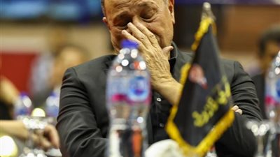 شاهد دموع الخطيب خلال حفل تأبين العامري فاروق