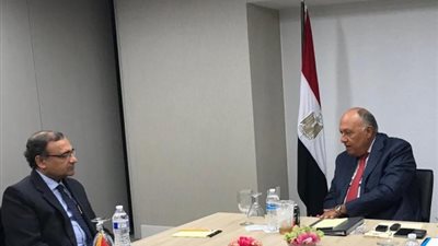 شكرى يلتقى مندوب الهند لدى الأمم المتحدة لعرض موقف مصر من سد النهضة