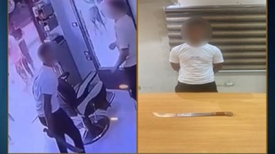 كشف ملابسات تداول مقطع فيديو لتعدى شخص  بسلاح أبيض على أخرين داخل أحد المحال بالإسماعيلية