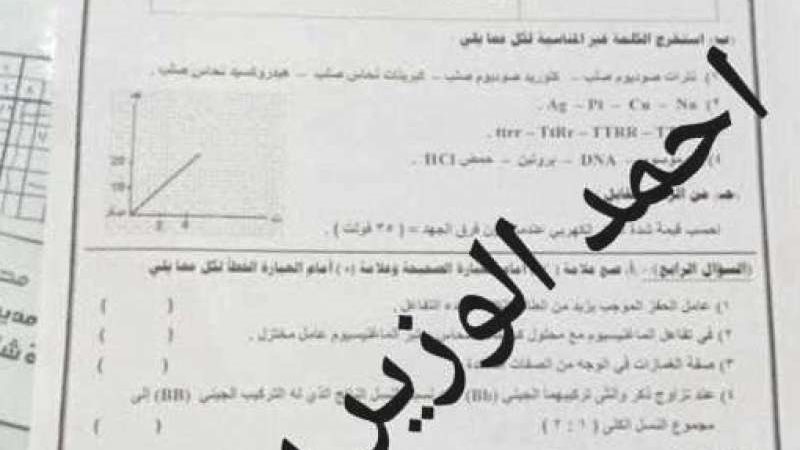 تسريب امتحانات الشهادة