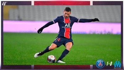 إيكاري يتقدم لـ”باريس سان جيرمان على حساب مارسيليا في الشوط الأول