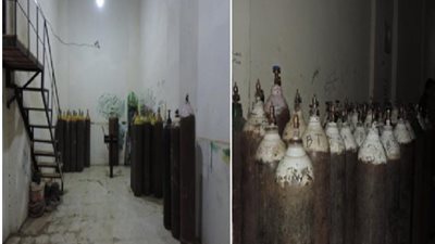 ضبط صاحب مخزن بالقليوبية لقيامه بتجميع إسطوانات غاز الأكسجين