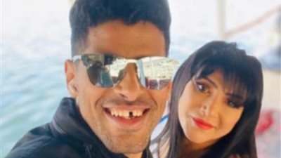 حمدي الميرغني وبدرية طلبة في كواليس تصوير فيلم ”تماسيح النيل”