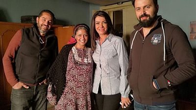 سهر الصايغ وتيم حسن ولقاء سويدان في كواليس تصوير ”عائلة الحاج نعمان 2”