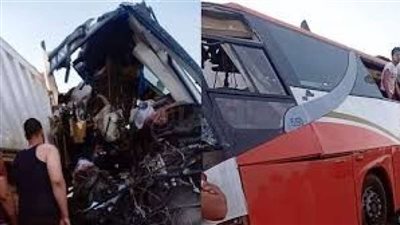 اصطدام هائل لسيارة وتريلا .. تفاصيل مأساوية من حادث المنيا اليوم