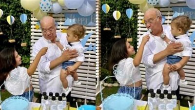 صلاح عبد الله يحتفل بعيد ميلاده الـ 66 مع أحفاده: ربنا يحفظهم