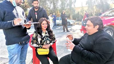 صورة.. رانيا يوسف وشيكو في كواليس تصوير مسلسل ”اللعبة 2”