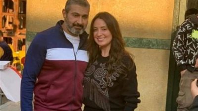 نيرمين الفقي وياسر جلال في كواليس تصوير مسلسل ”ضل راجل”