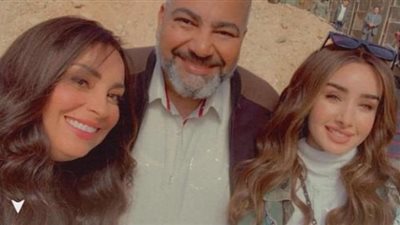 نيرمين الفقي وهنا الزاهد وبيومي فؤاد في كواليس تصوير مسلسل ”النمر”