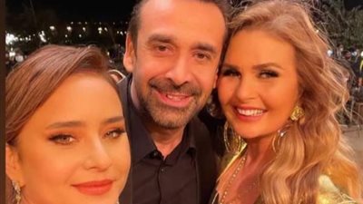 نيللي كريم برفقة كريم عبد العزيز من حفل عيد ميلاد يسرا