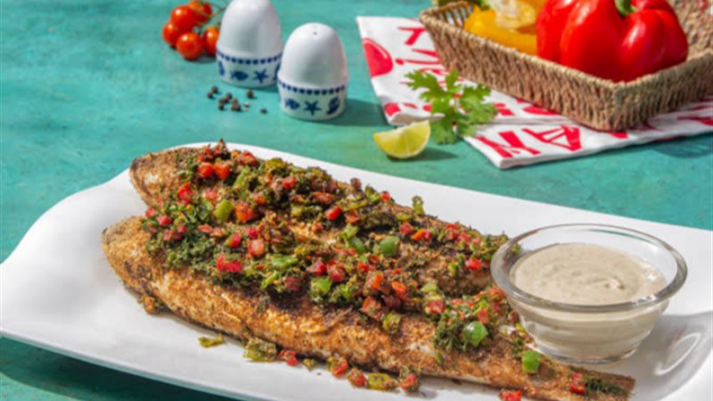 سمك بوري مشوي بالردة