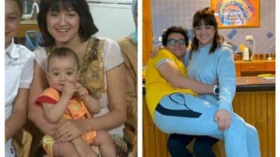 مروة عبد المنعم في صورة طريفة مع ابنها: فتحت عيني لاقيت الواد كبر