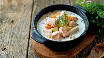 أفضل من المطاعم...طريقة عمل شوربة السلمون الدايت