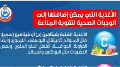 بالإنفوجراف .. أغذية تضاف للوجبات الأساسية لتقوية المناعة لمواجهة عدوى كورونا