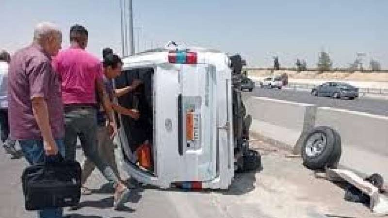 حادث انقلاب سيارة