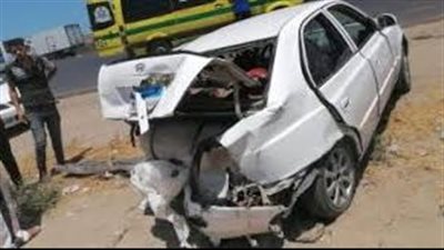 إصابة 4 أشخاص فى حادث انقلاب سيارة ملاكى بنصر النوبة