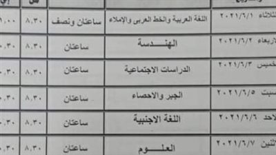 موعد ظهور جدول امتحانات الشهادة الإعدادية 2025 رسميًا